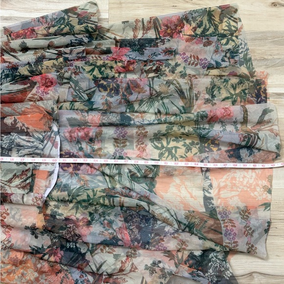 Anthropologie High-Low Tulle Women Garden Floral Watercolor Size6 Romantic Skirt - Picture 12 of 13